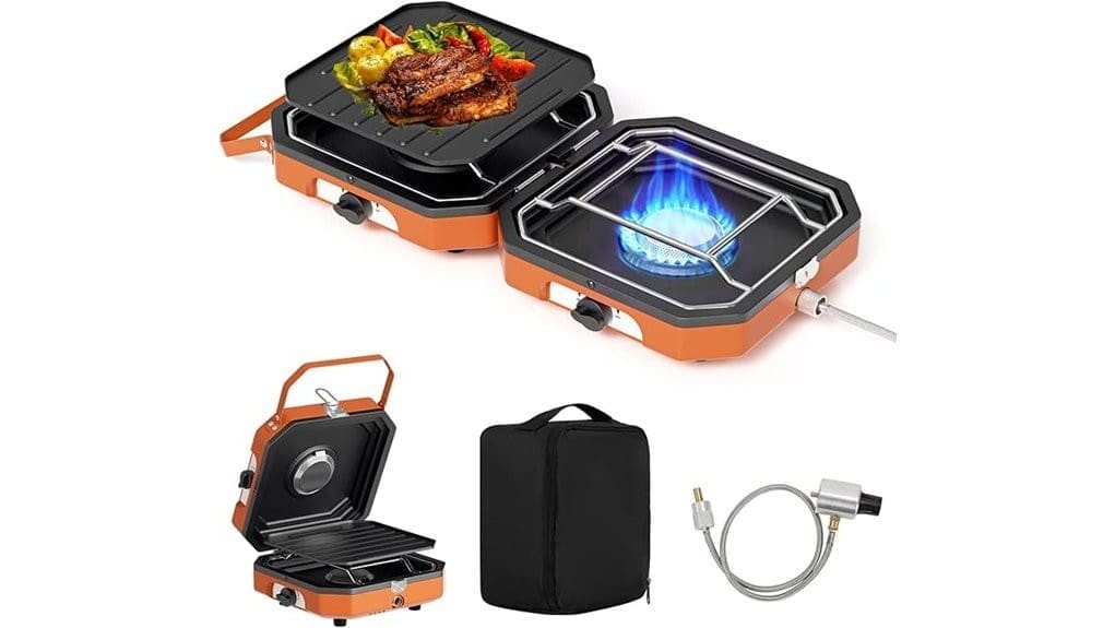 adjustable two burner propane stove