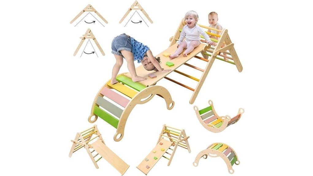 adjustable wooden pikler climber set