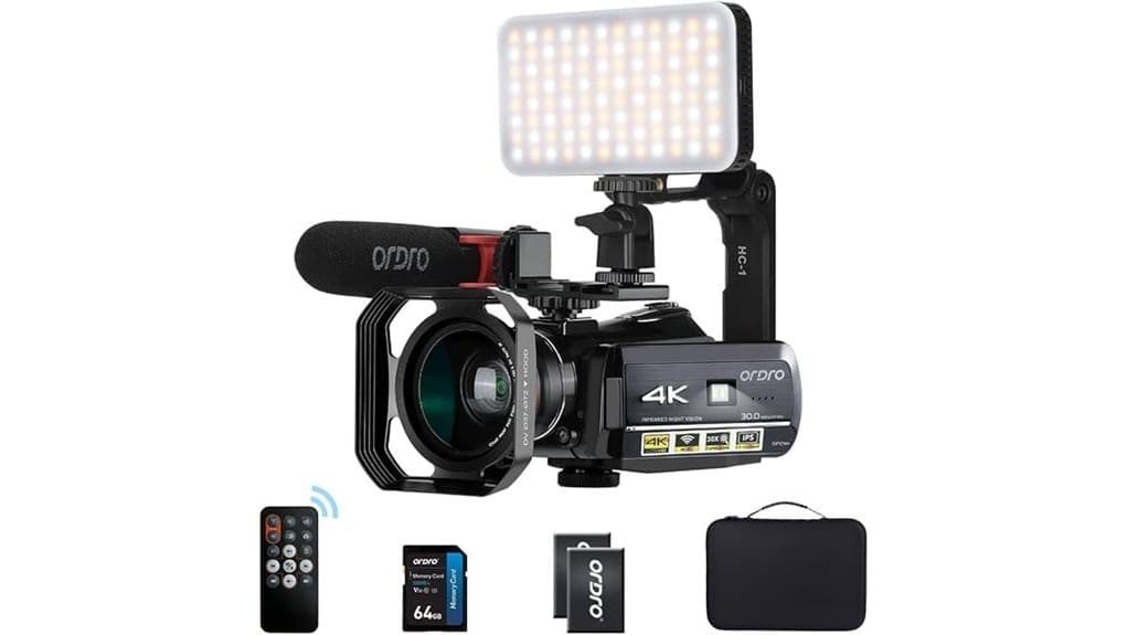budget 4k camcorder with accessories