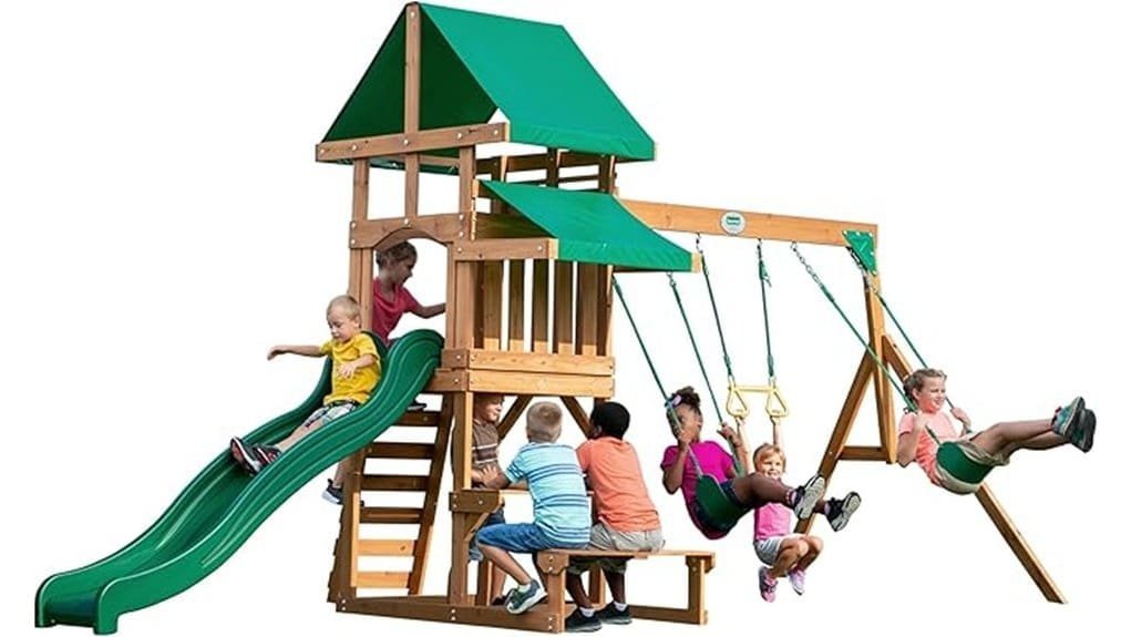 cedar backyard swing set