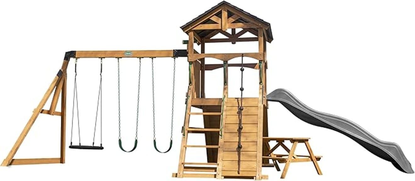 cedar backyard swing set