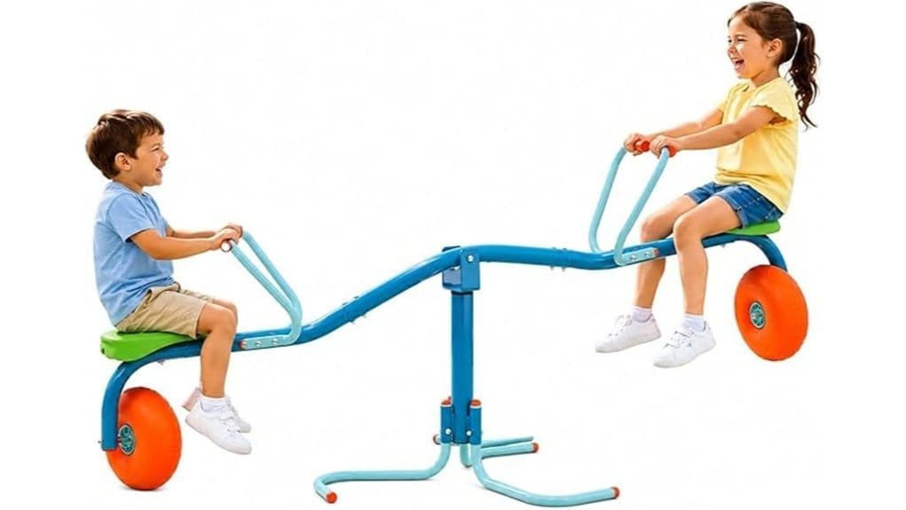 colorful wobbling spinning teeter totter