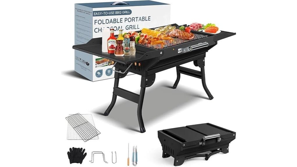 compact foldable portable charcoal grill