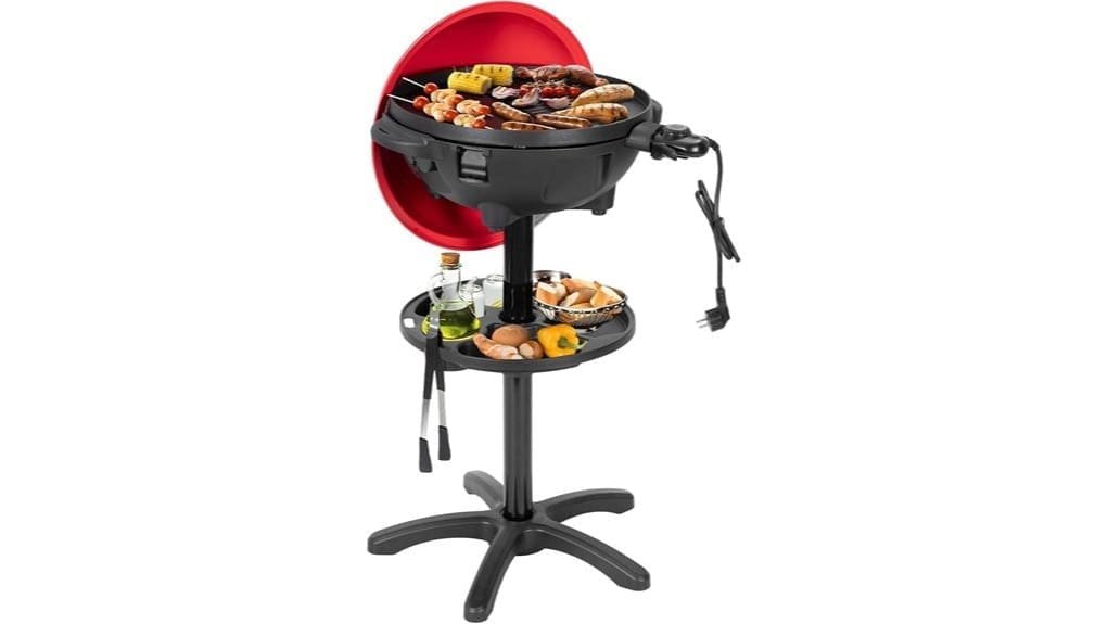 compact red indoor outdoor grill