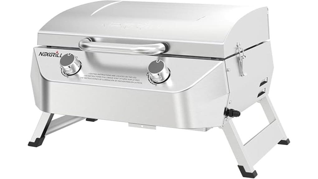compact stainless steel two burner