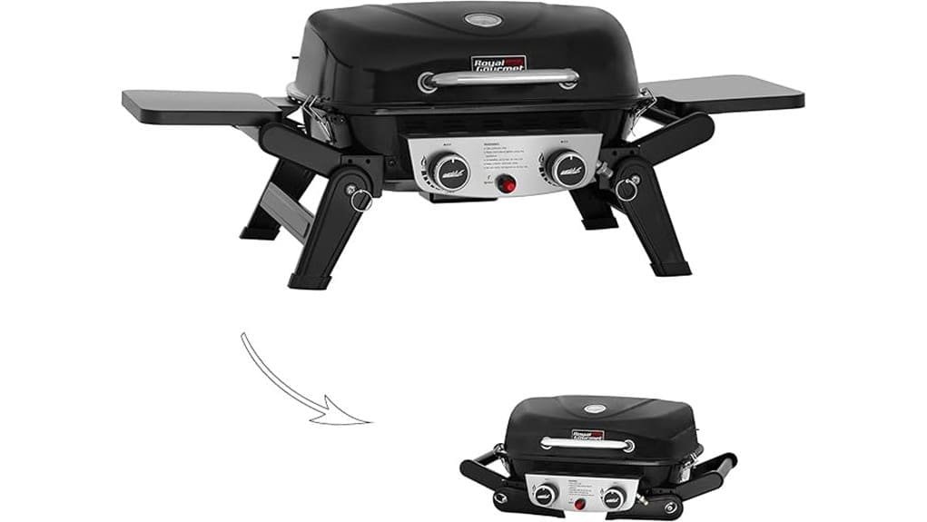 compact two burner propane grill