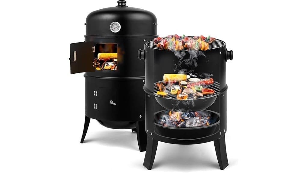 compact vertical 17 inch charcoal smoker compact vertical 17 inch charcoal smoker