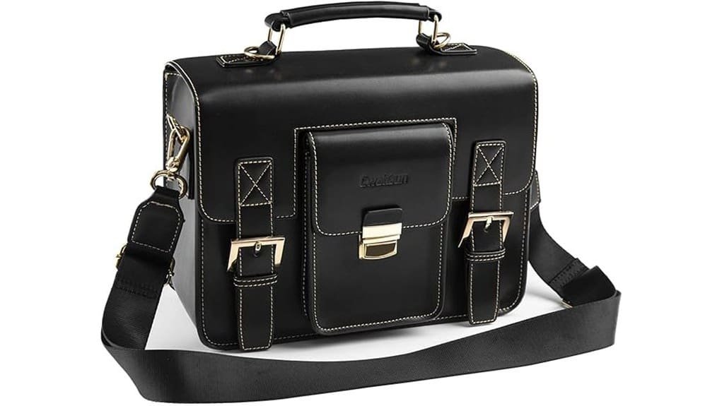 compact women s leather camera bag