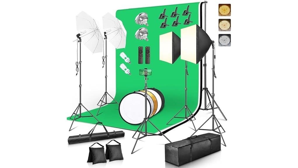 complete studio lighting backdrop kit
