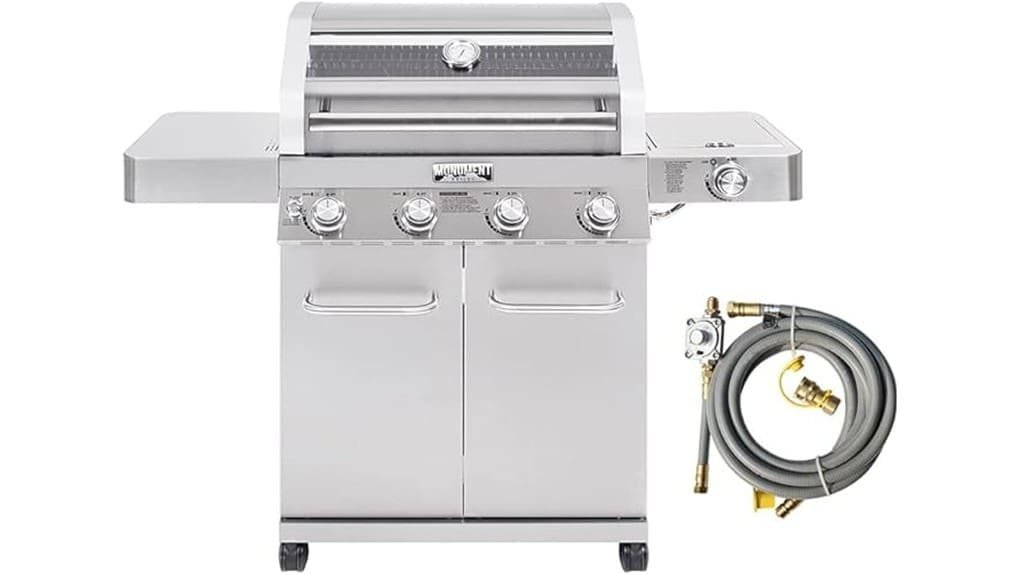 convertible four burner outdoor grill