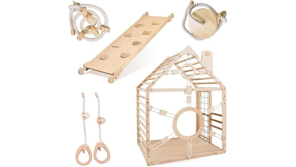 cozy wooden indoor playhouse