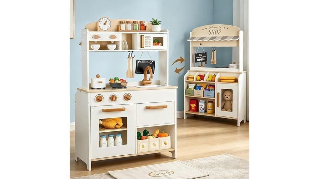 dual sided toddler play kitchen