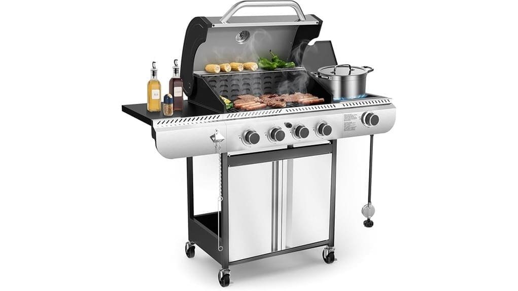 electactic four burner gas grill