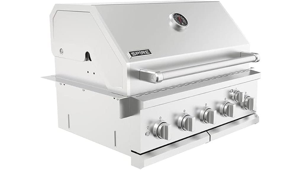 five burner built in gas grill