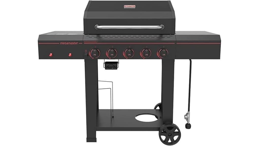 five burner propane backyard grill