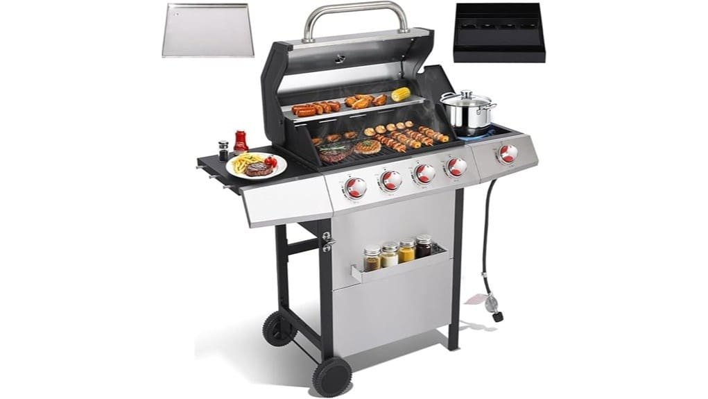 four burner propane charcoal combo
