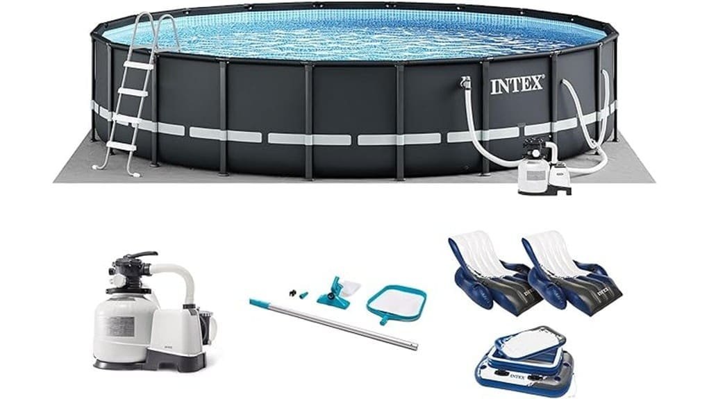 inflatable above ground metal frame pool