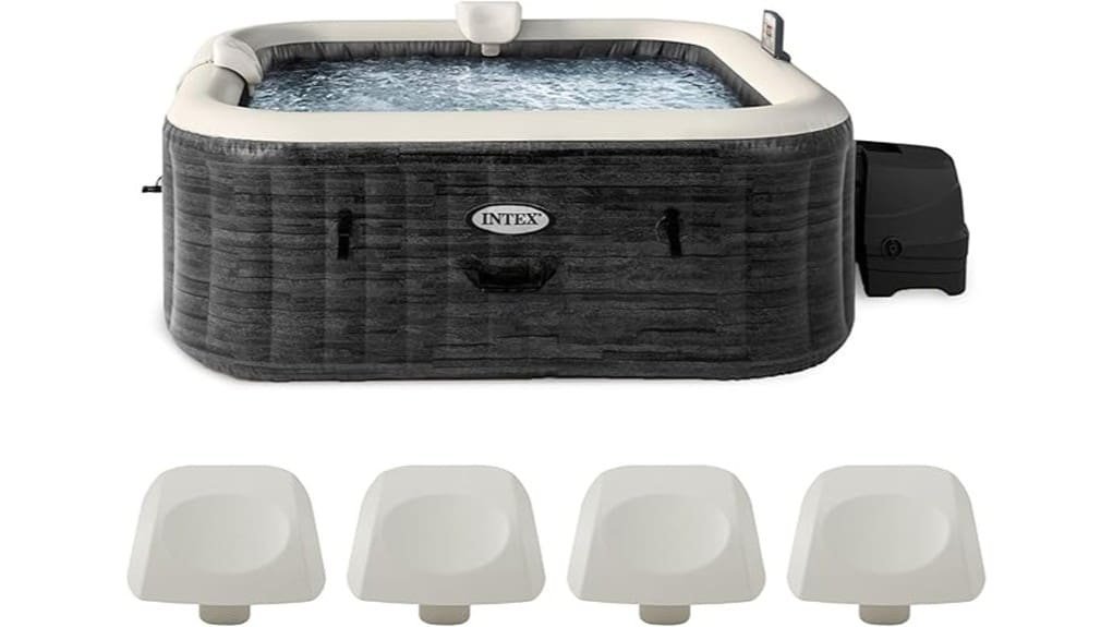 inflatable square four person hot tub
