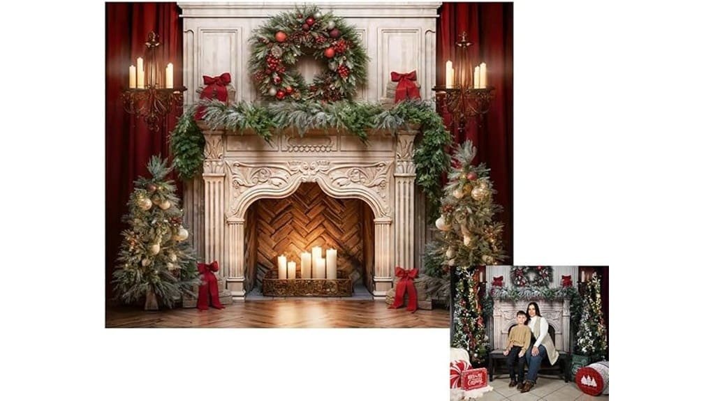 kate 10x8ft christmas fireplace backdrop