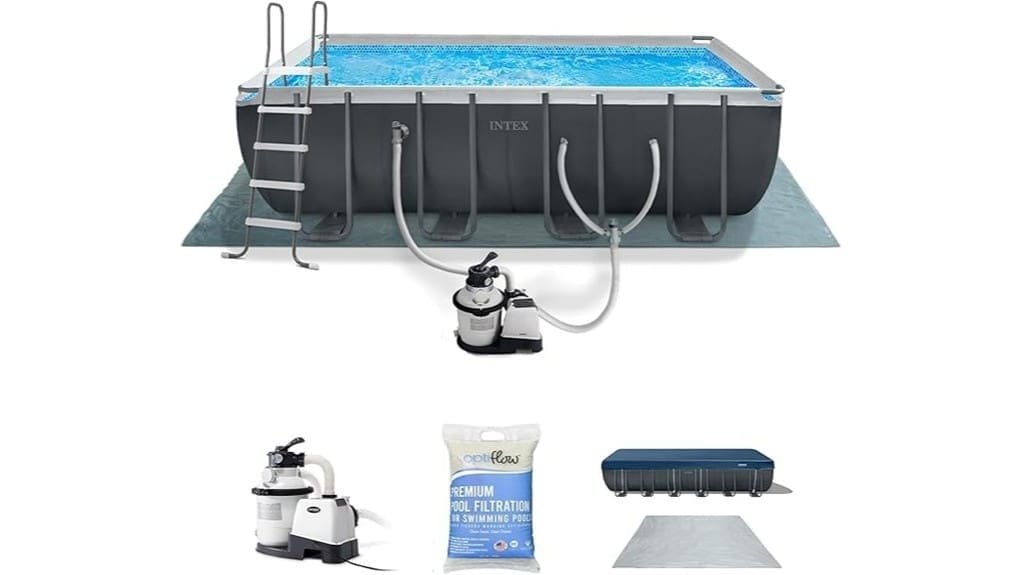 large rectangular above ground pool