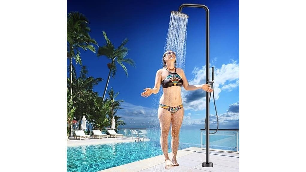 matte black freestanding shower
