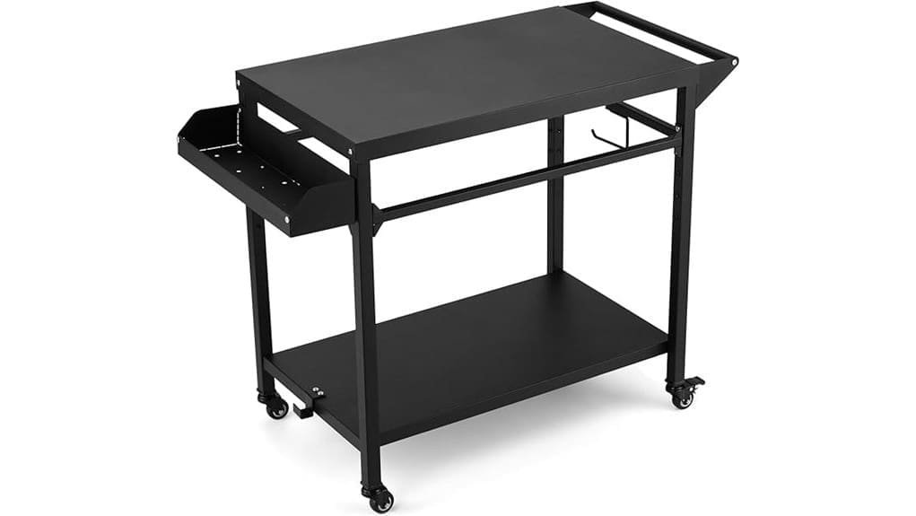 outdoor grill cart pizza stand