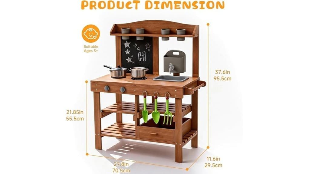 outdoor wooden mud kitchen