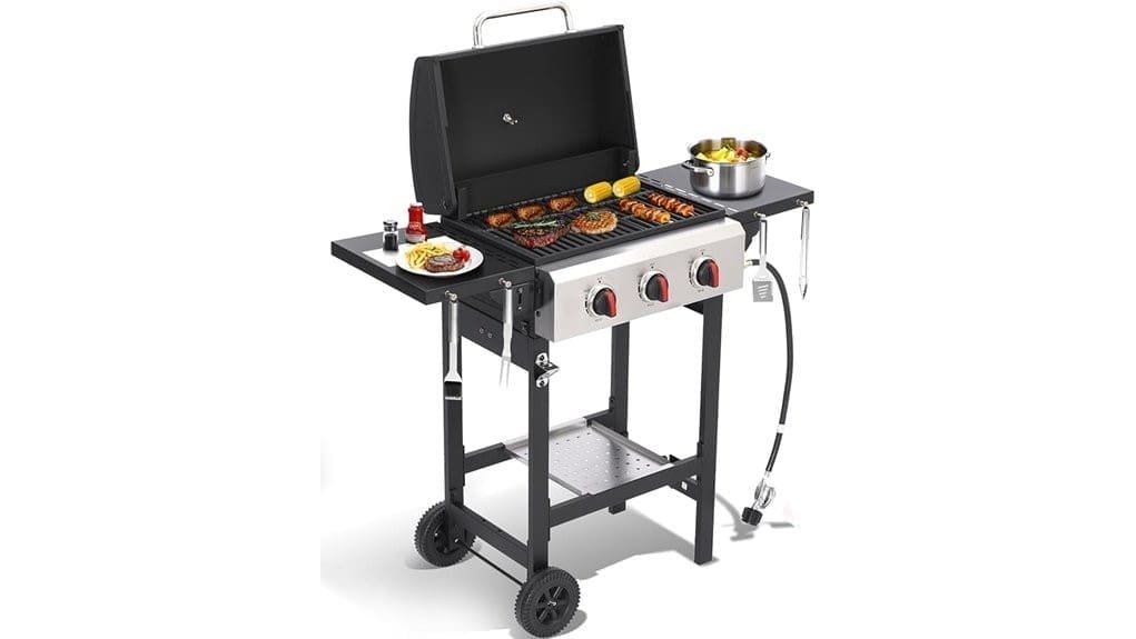 portable propane grill with folding