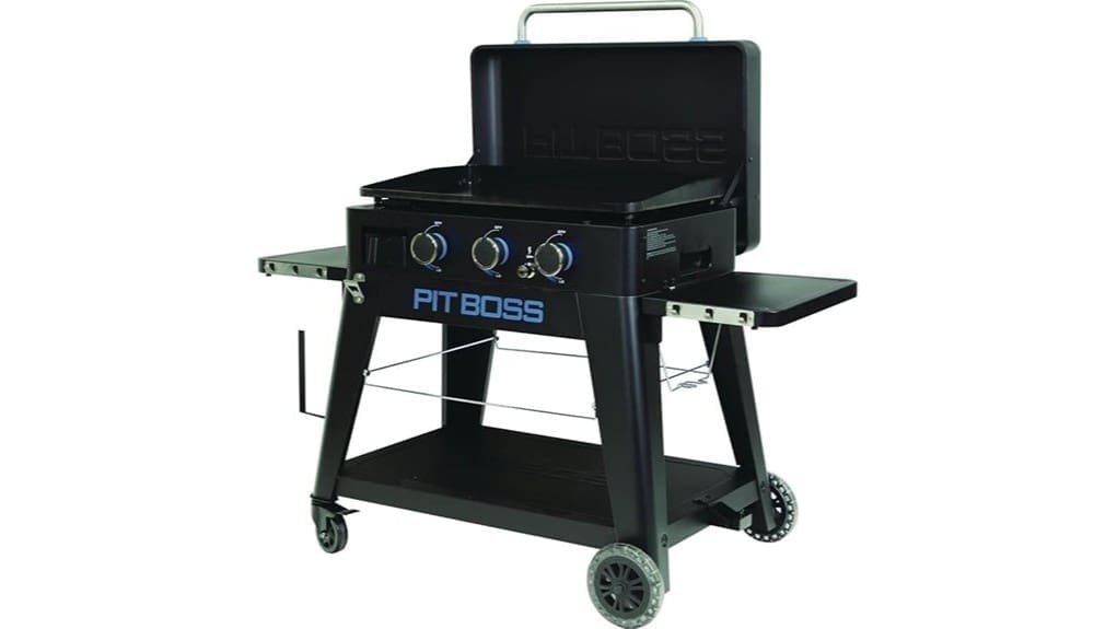 portable three burner lift off griddle