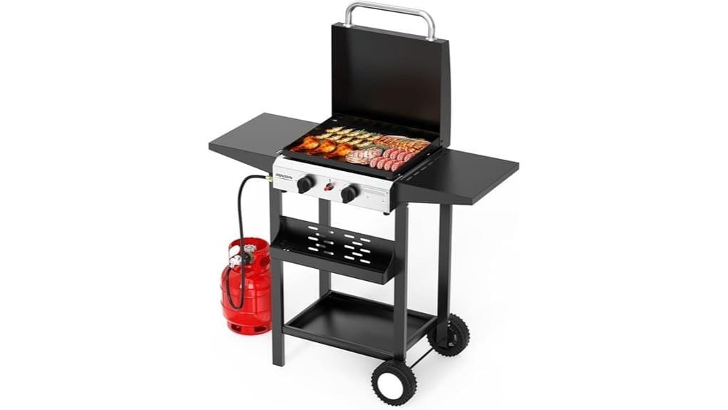 portable two burner propane griddle