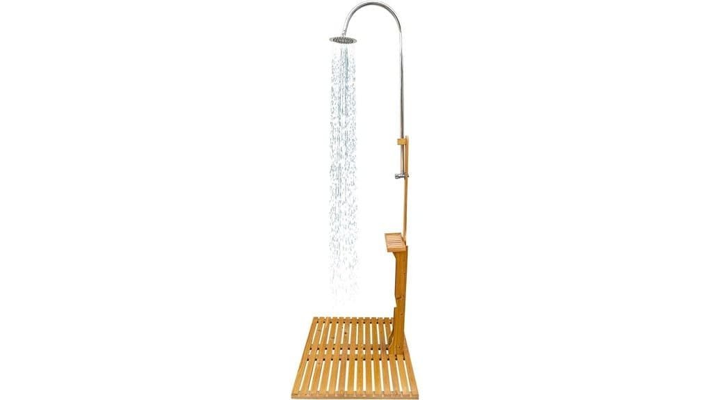 portable wooden outdoor pool shower