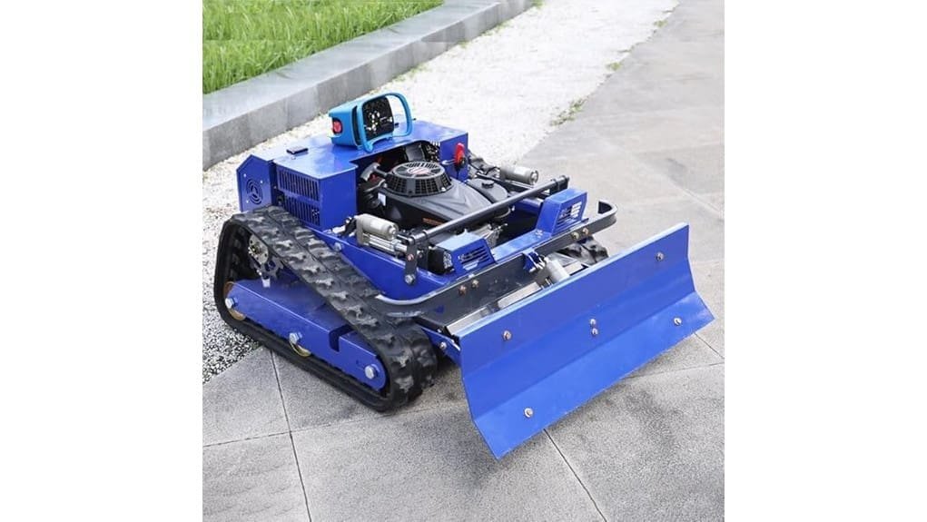 remote control crawler mower with snowplow
