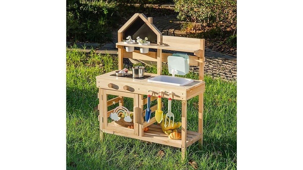 robots inspired outdoor mud kitchen