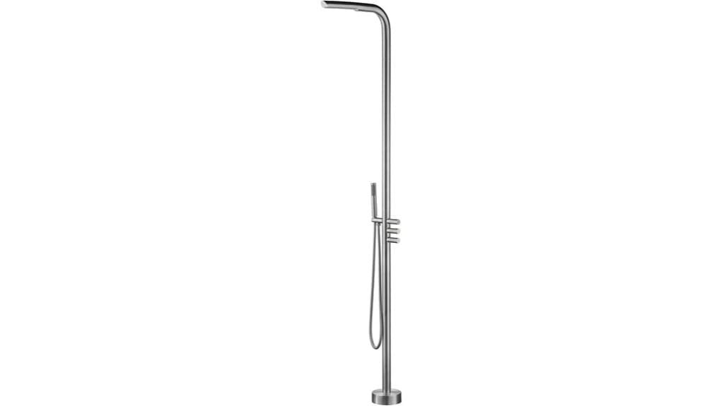 rustic teak outdoor shower
