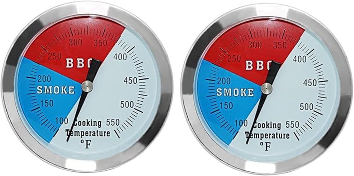 small dual barbecue thermometers