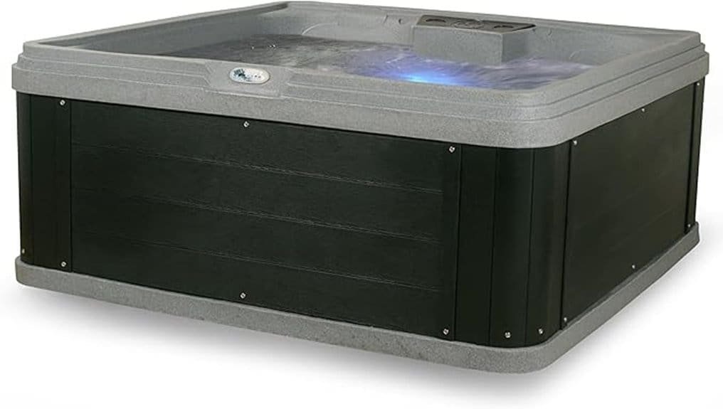 spacious contemporary outdoor hot tub