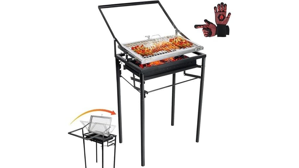 stainless rotating charcoal grill