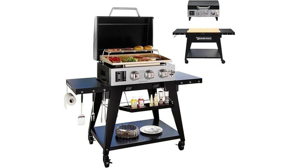 three burner portable propane griddle
