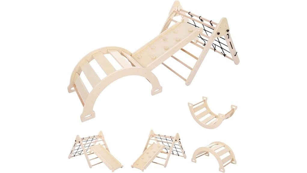 three in one wooden climber