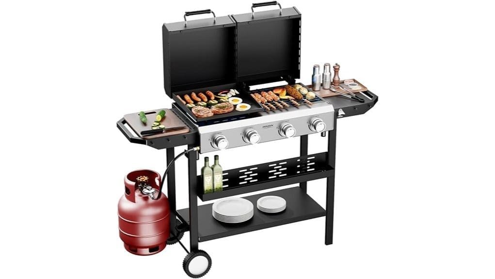 two burner propane grill griddle