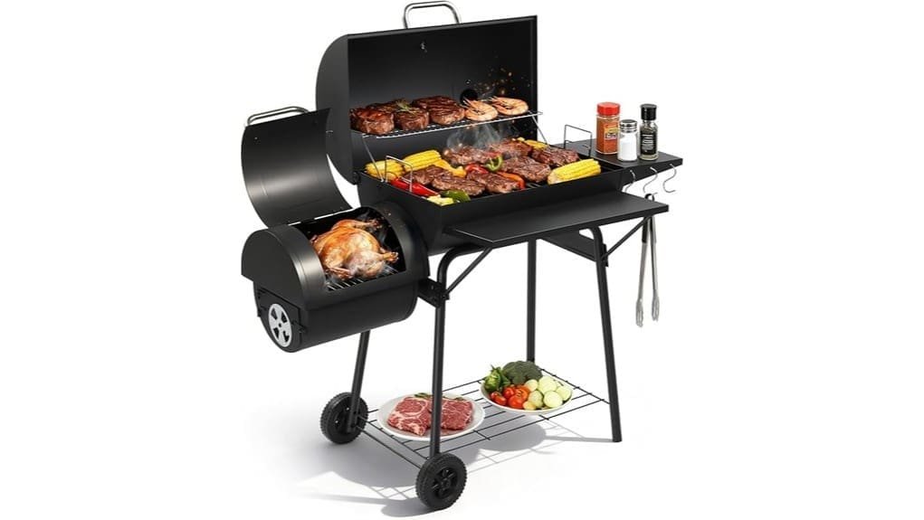 vingli offset charcoal smoker