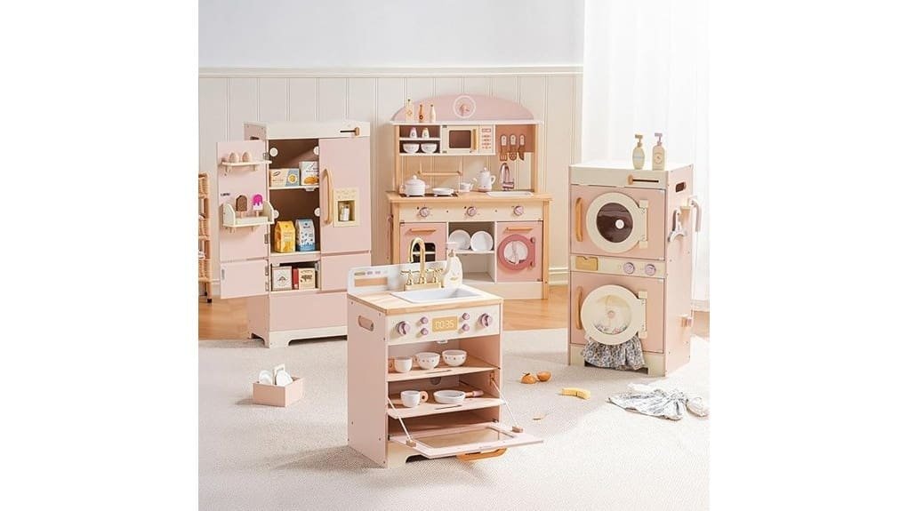 wooden 4 in 1 kids kitchen