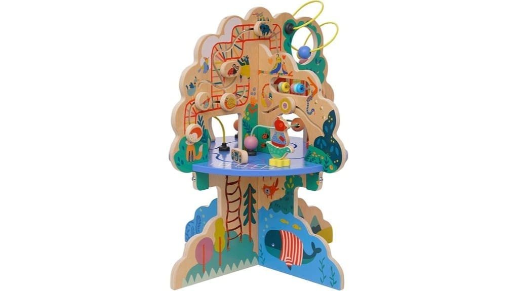 wooden interactive toddler activity center