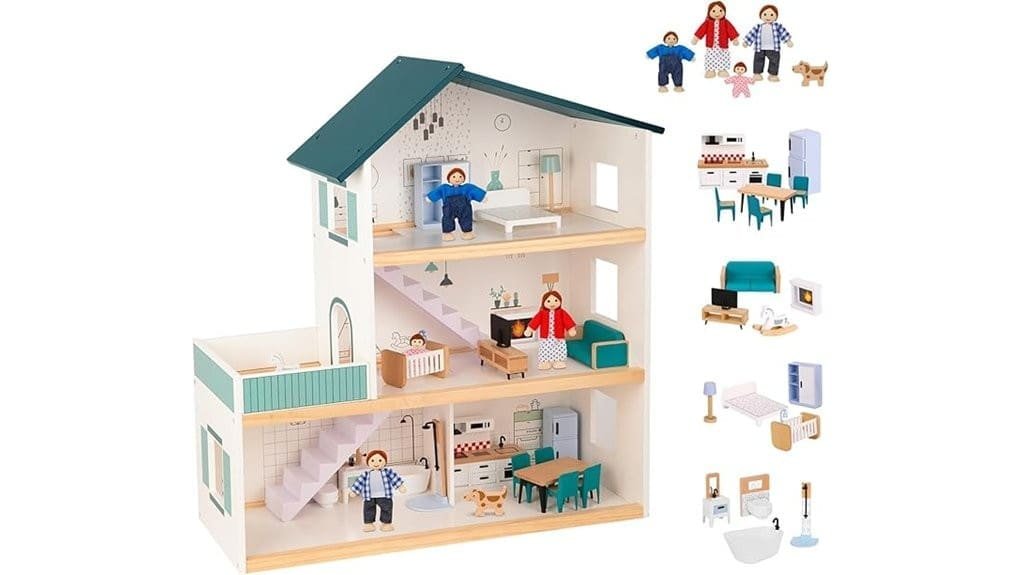 wooden oook kids dollhouse