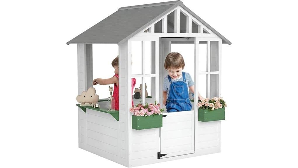 wooden outdoor children s playhouse