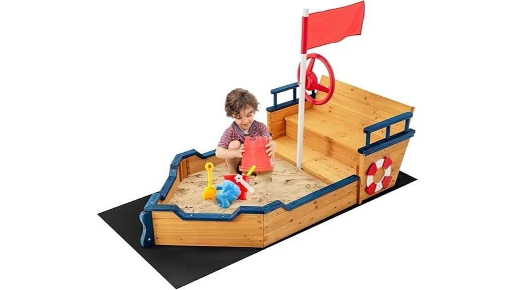 wooden pirate ship sandbox