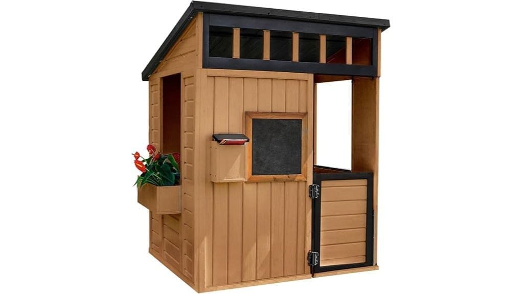 wooden playset with slide
