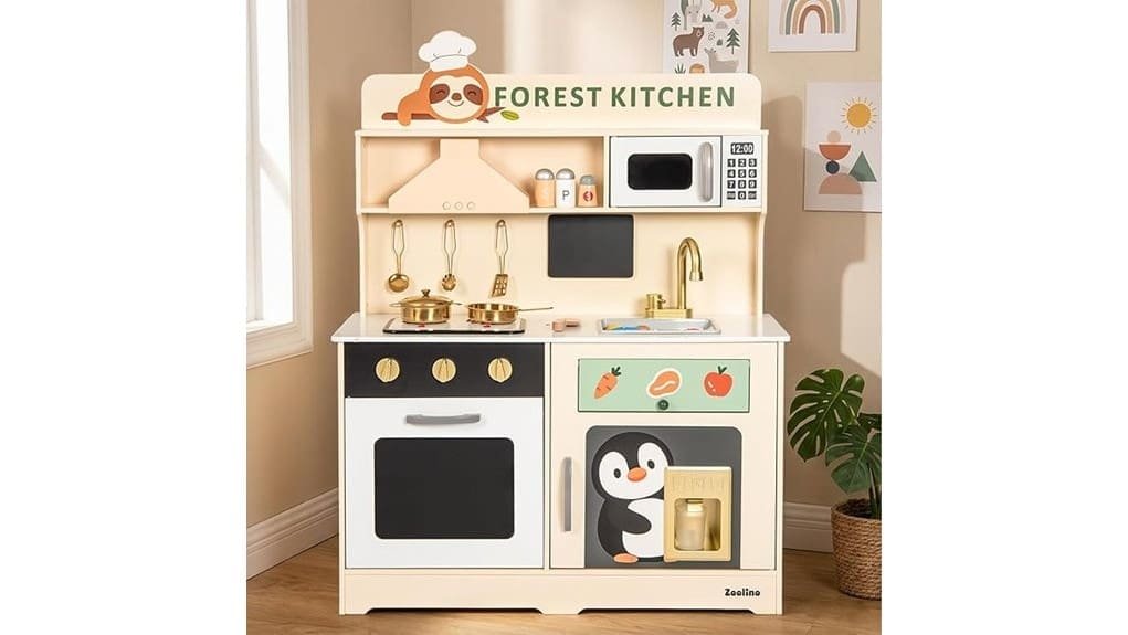 wooden toddler play kitchen